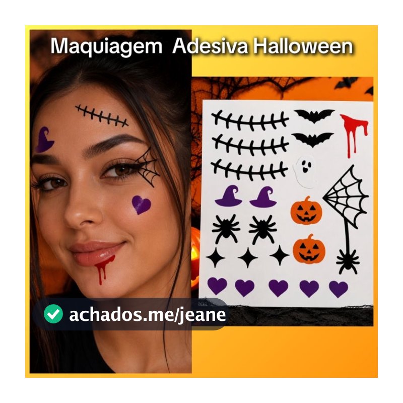 Maquiagem Adesivo Halloween Adulto e Infantil