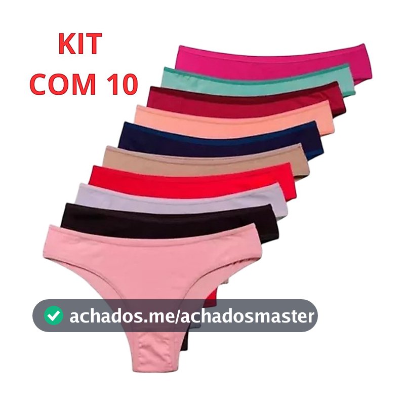 Kit Calcinhas Feminina Algodao Adulto ou Microfibra Conforto Calcinha Tanga