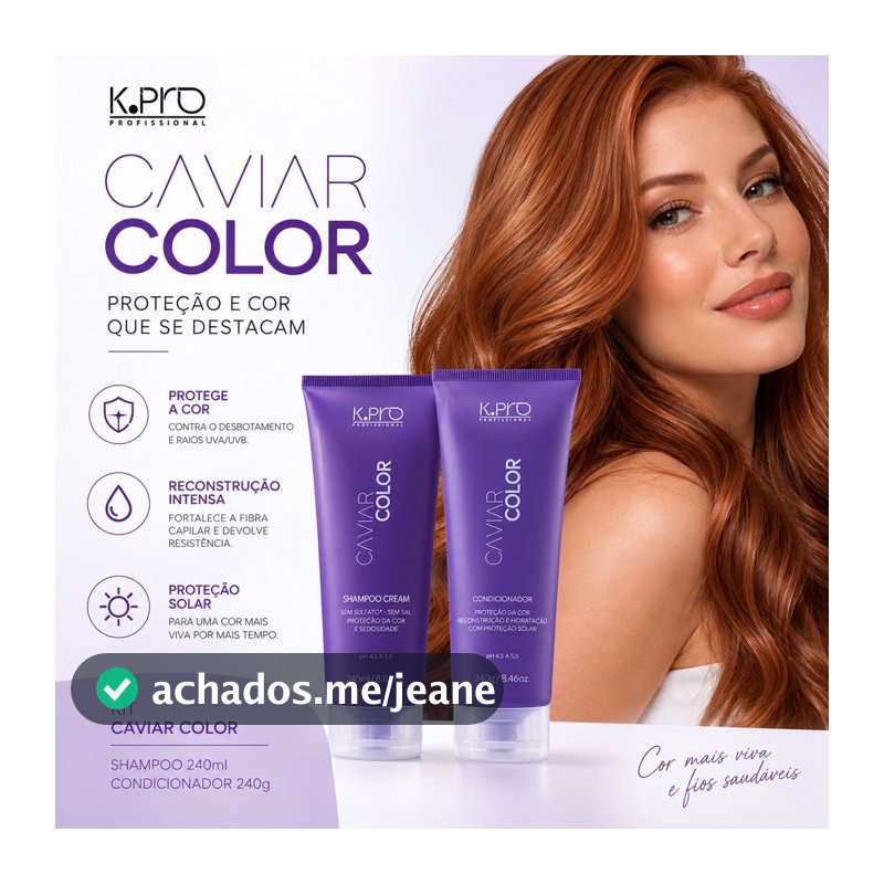 Kit Caviar Color K.pro para cabelos tingidos ou coloridos- Proteção da Cor KPro Profissional