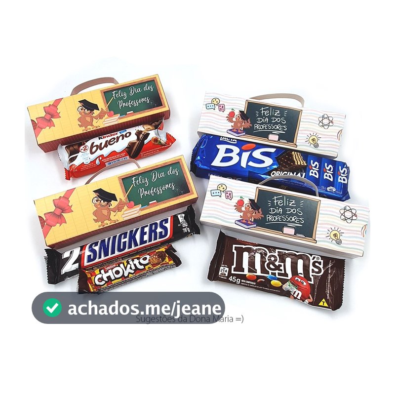 10 Capa Porta Bis ou doces Com Alça do Professores. Caixa para Lembrancinha Do Dia dos Professores