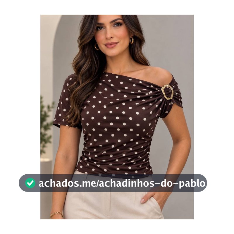 Blusa Feminina ombro caído, Romantic Detalhe Ombro Argola Franzida Elegante, para todas as ocasiões