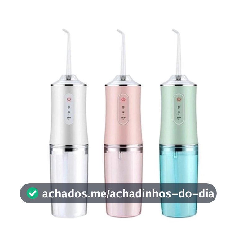 Irrigador Dental Elétrico Oral Portátil Recarregável USB 220ml Limpeza Para família ou viagem