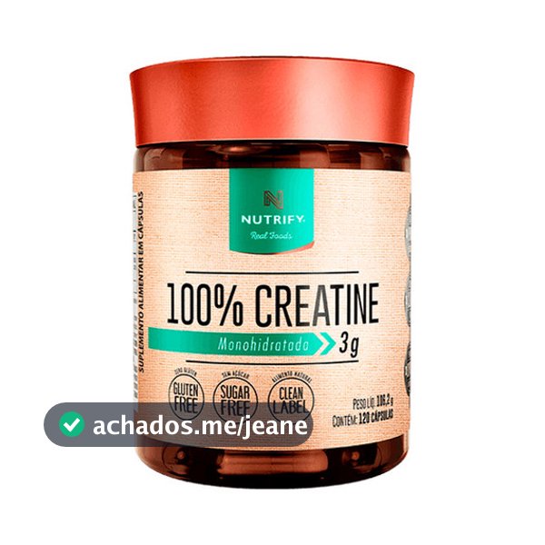 100% Creatina Monohidratada 3g 120 Cápsulas Nutrify