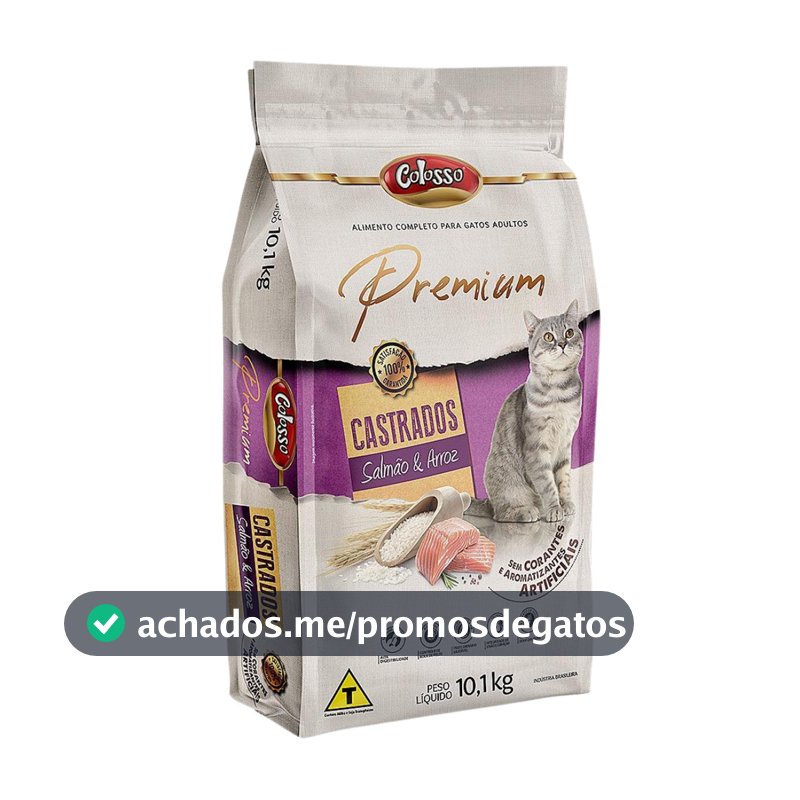 Ração Colosso Premium Gato Castrado Salmão 10 Kg Envio Rápido