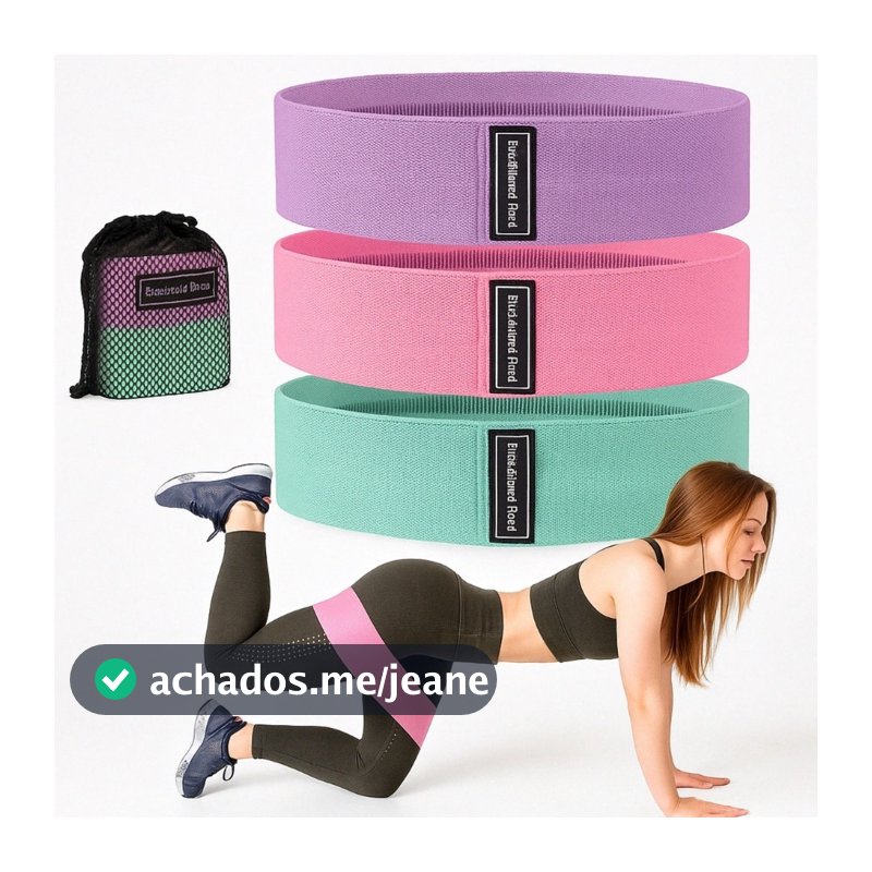 Kit 3 Faixas Elásticas de Resistência 3 Intensidades para Exercícios Treino e Fisioterapia Hip Bands