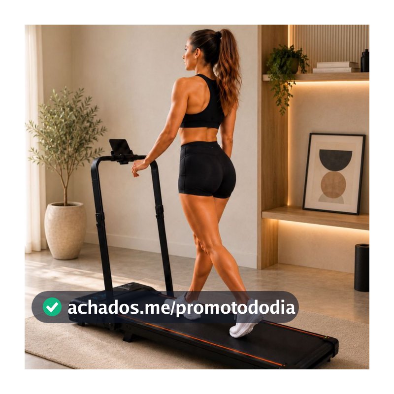 Esteira Elétrica Ergométrica Dobrável Bivolt Silenciosa profissional com 12 níveis de velocidade, controle remoto Bivolt