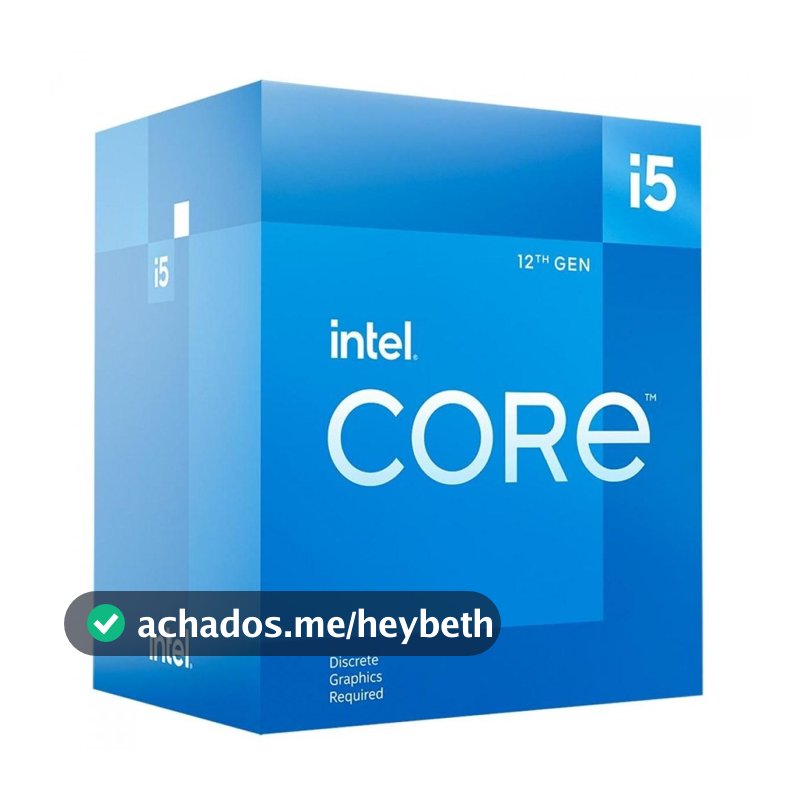 Processador Intel Core i5 12400F, 2.5GHz (4.4GHz Turbo) 6-C 12-T, LGA1700, Com Cooler, BX8071512400F