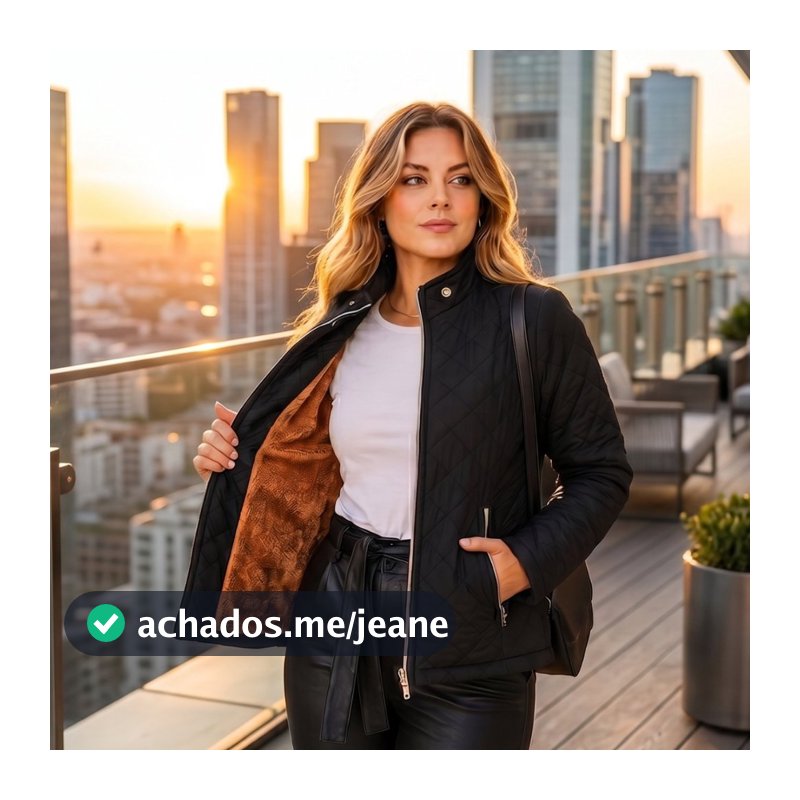 Jaqueta Feminina Puffer Forrada com Pelúcia Matelado Nylon Gominho Blusa Bobojaco Para Frio