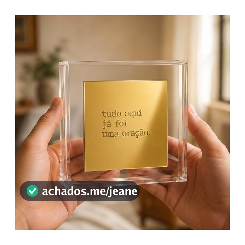 Caixa Acrílico Placa De Decoração Moldura Tudo Aqui Já Foi Uma Oração Retrato Para Mesa Qualidade Premium