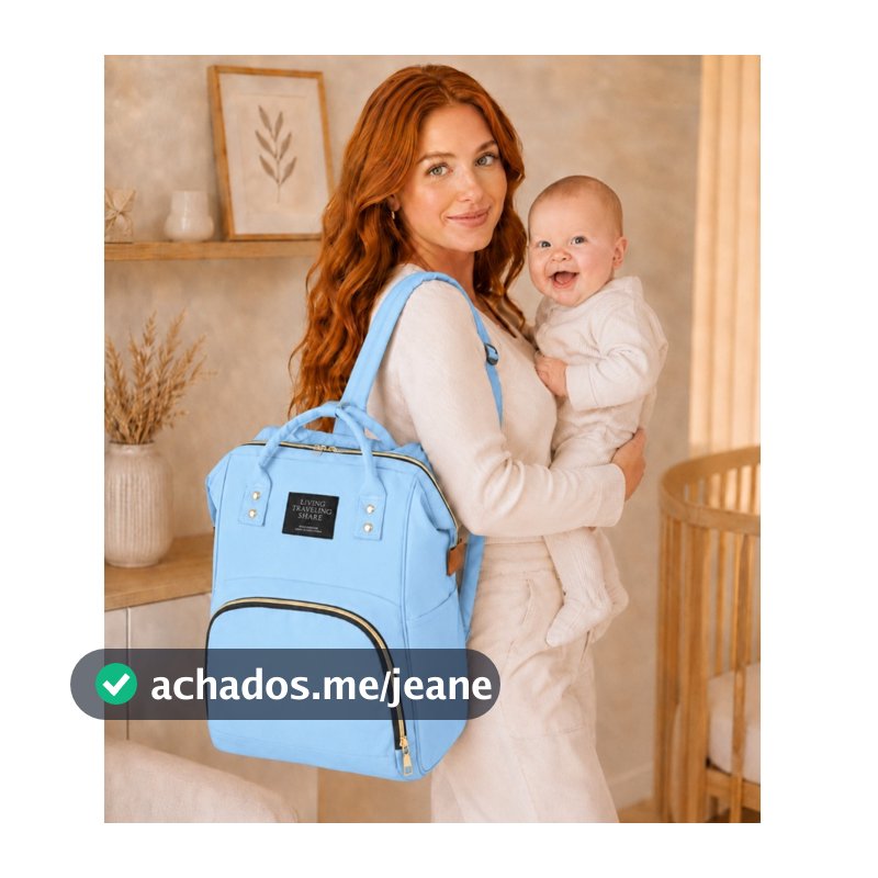 Mochila Bolsa Maternidade Reforçada Mamãe Bebê Passeio Com Compartimentos Multifuncional Bolsa Bebê Com Alça de Mão