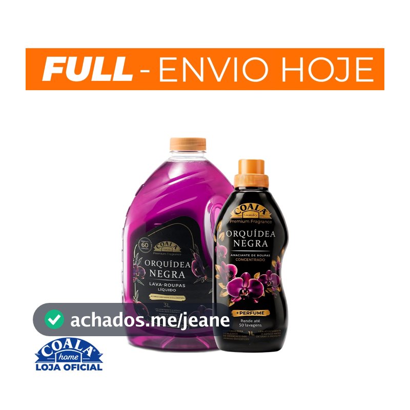 Kit coala Laundry Orquídea Negra - 1 Lava Roupas 3L + 1 Amaciante Concentrado 1L