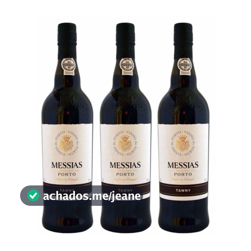 Vinho Tinto Doce Do Porto Messias Tawny 750ml Kit 3 Unds