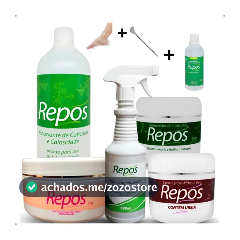 Kit Spa Dos Pés Repós Completo Amaciante Cuticulas 8x Itens