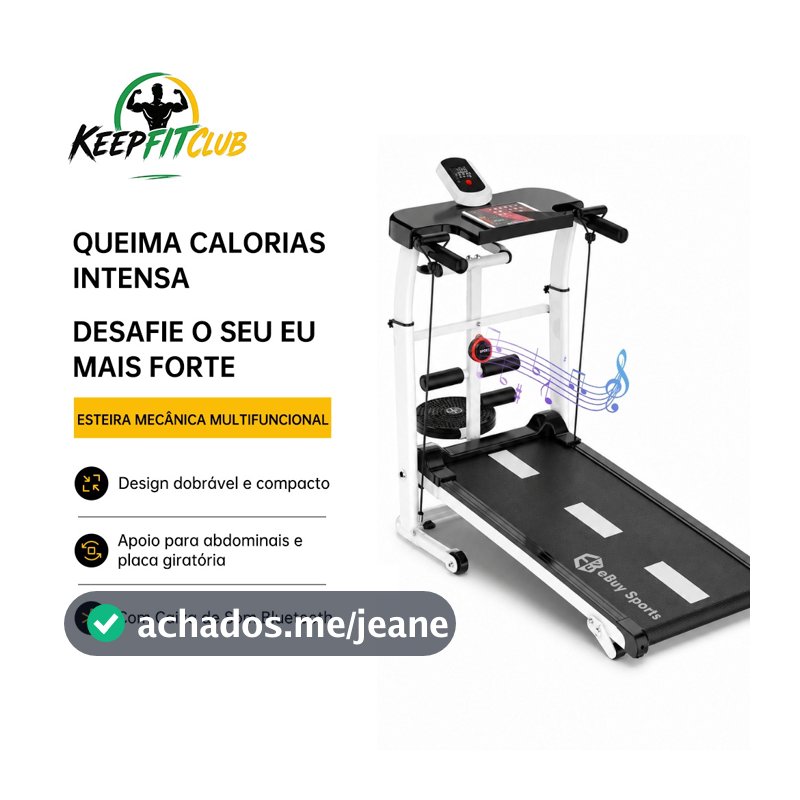 Keepfitclub Esteira de Caminhada Mecânica Self Machine com Display suporta 120kg