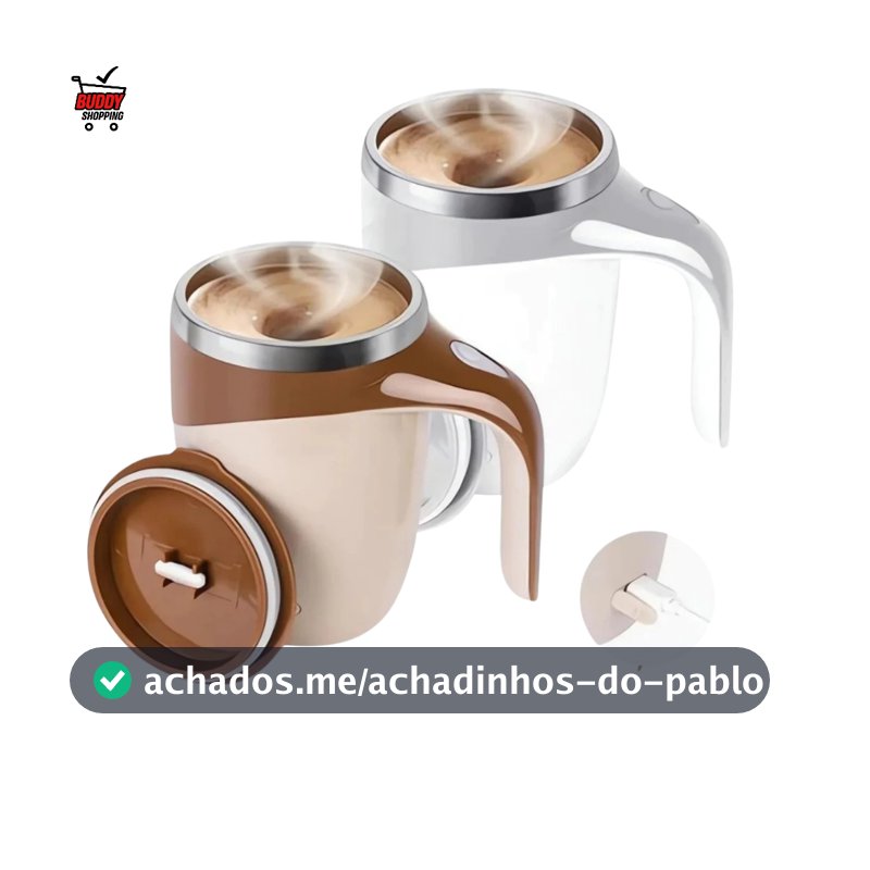 Caneca Misturadora Automática Elétrica USB Bateria Recarregável Mixer Café 380ml