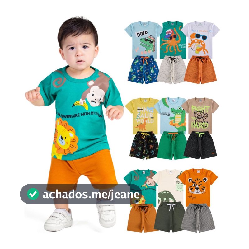 Kit Sortido 6 ou 10 Peças de Roupas Bebê Menino Infantil  de Roupas Bebê Menino Infantil Masculino De Verão