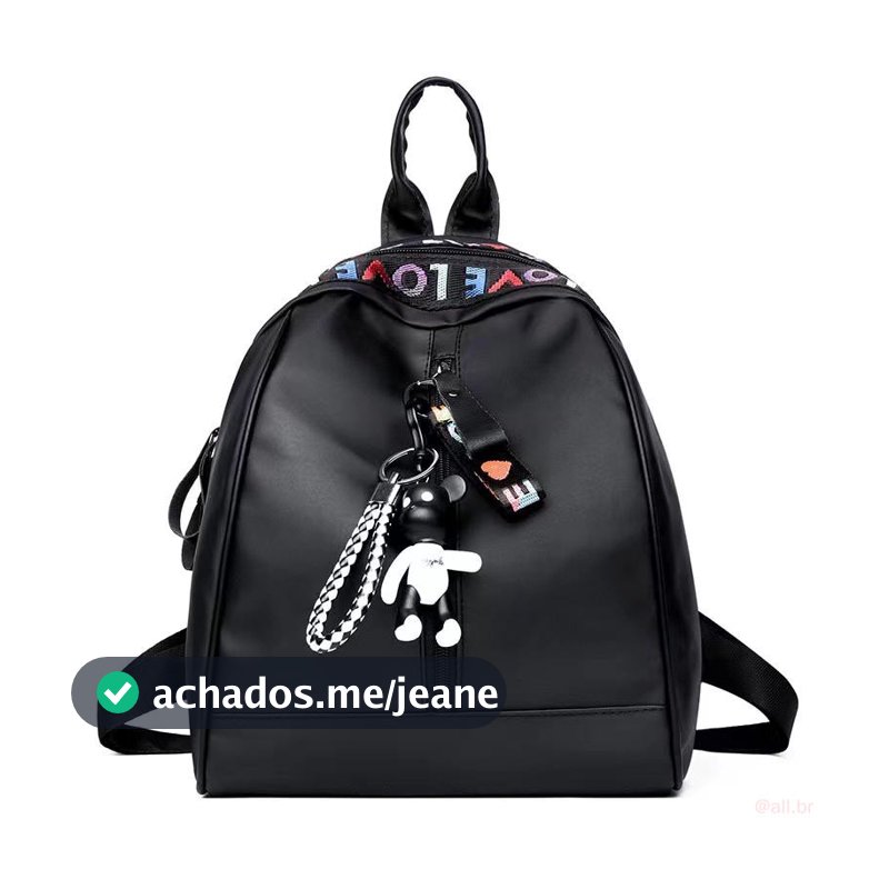 Crazy Bag Mochila Bolsa Feminina Pequena Casual Escola Com Chaveiro Preta