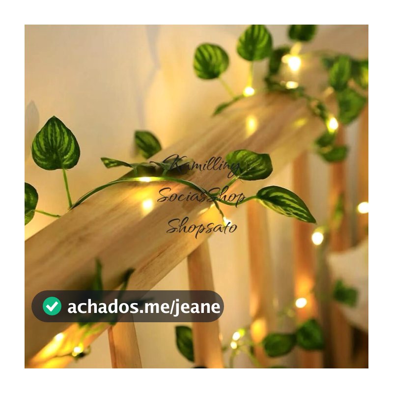 Cordão de Luz com Plantas Artificiais Folhas de MELANCIA para Festa e Decoração Interior/Exterior 1 Trepadeiras