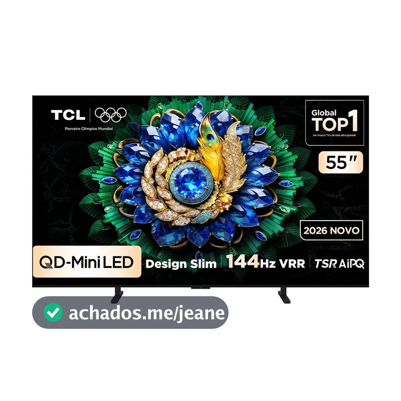 Smart TV TCL 55 Polegadas QD-Mini LED 4K A400M WiFi Bluetooth Google TV HDR10+ 144 Hz VRR 55A400M