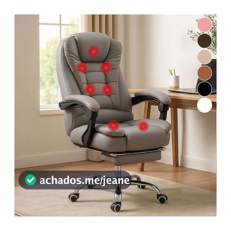 Cadeira Presidente Massageadora Home Office – 7 Modos de Massagem