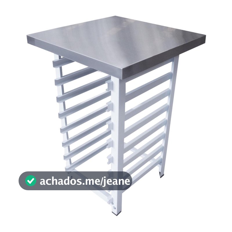 Mesa Para Forno Inox 60x60 Para 8 Assadeiras 35x35 Carmel Imports