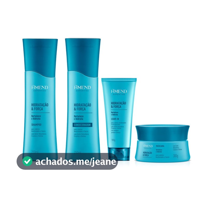 Amend Kit Hidratação e Força Shampoo 250ml + Condicionador 250ml + Mascara 300g + Leave-in 180g