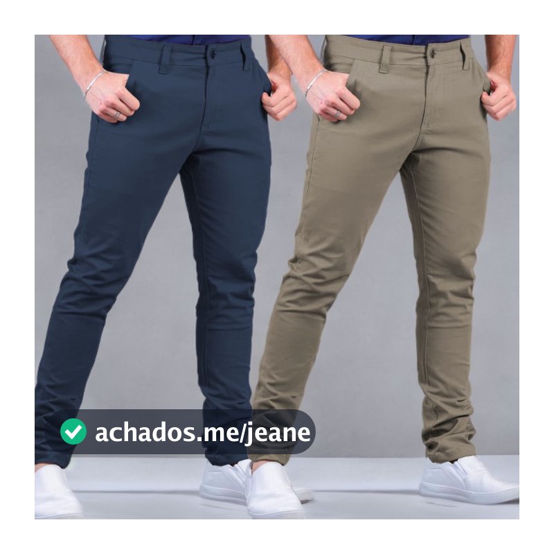 Calça Masculina Sport Fino Social  Sarja Com Elastano  Slim Super Confortável Direto Da Fabrica