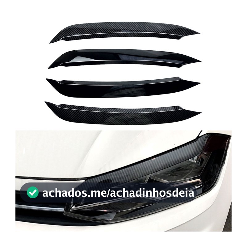 Adesivo Para Farol De Carro Sobrancelhas VW Volkswagen Polo Mk6 2019-2023 Frente 2Pcs Protetor De Carros Acessórios De Estilo
