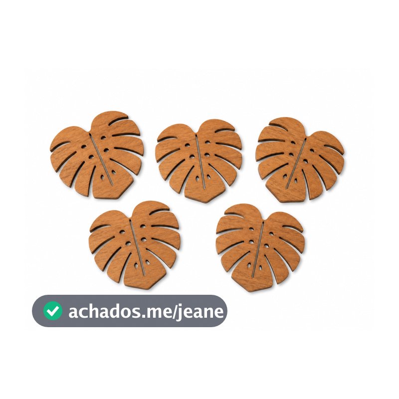 Kit Descanso de Panela MDF Formato Folha Decorativo Proteção para Mesa