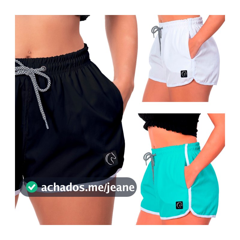 Kit 3 Shorts Feminino Premium Secagem Rápida com Elástico Moda Casual Praia ou Academia Lisos