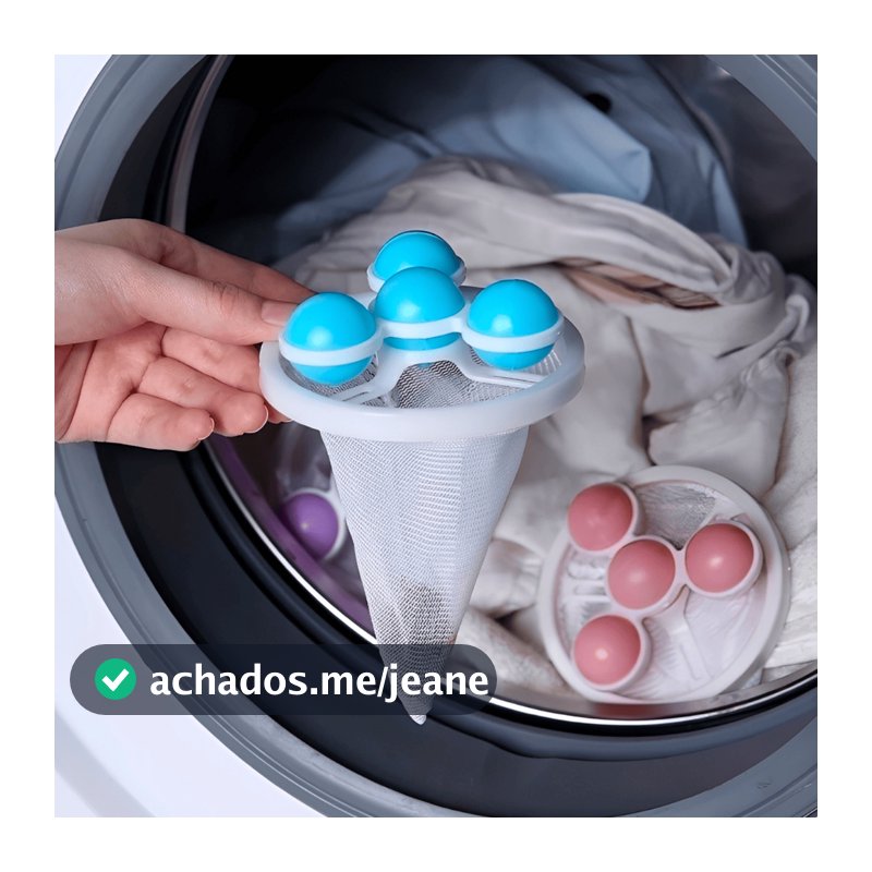 Filtro Coletor de Pelos Fiapos Flutuante Para Máquina de Lavar Roupa Reutilizável