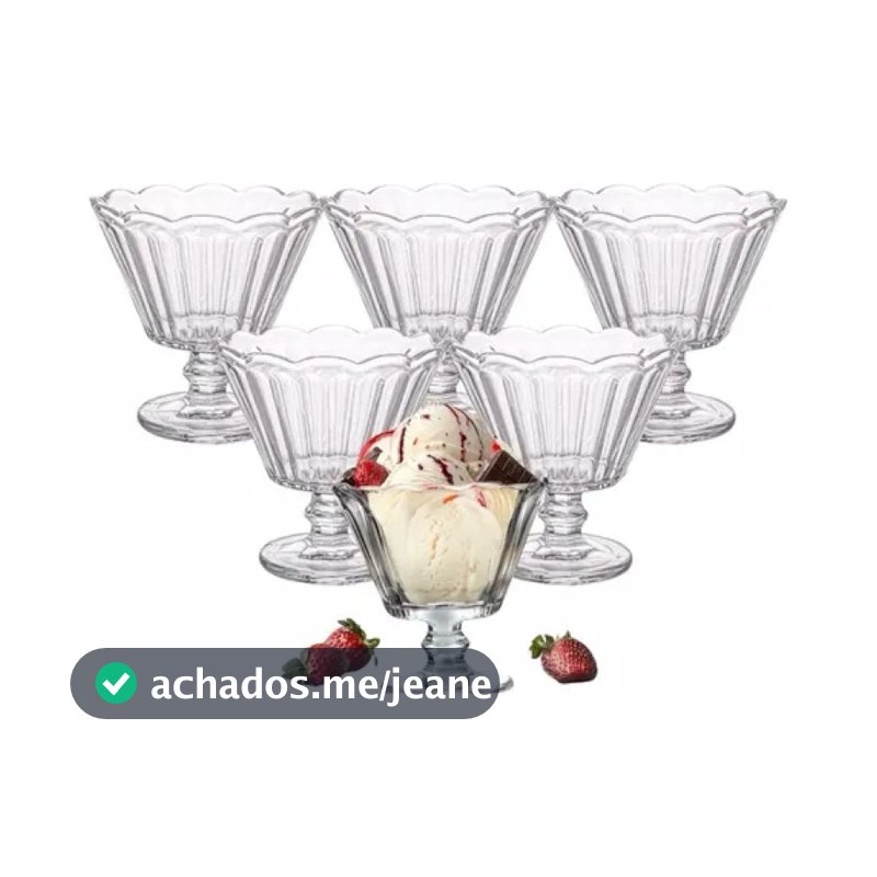 Jogo de Taças de Vidro para Sobremesa Transparente 150ml 6 Peças Haus Concept Lótus