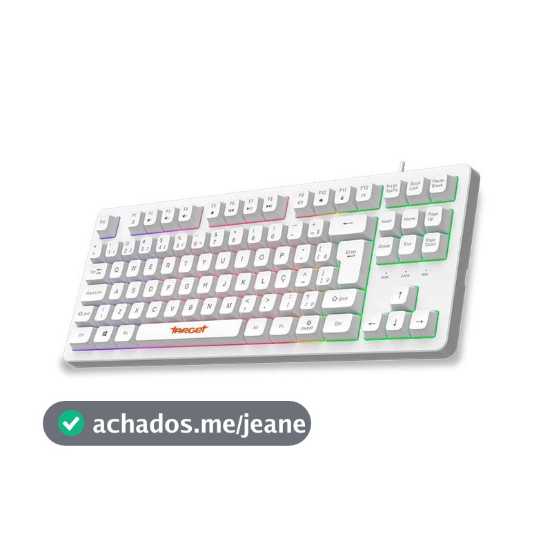 Teclado Gamer TGT M90B, Rainbow, ABNT2, Branco, TGT-M90B-RBW01