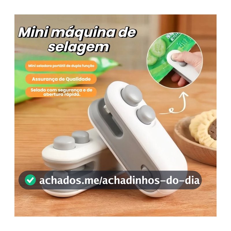 1/2/3/4  Peças Mini Máquina Seladora Recarregável Para Embalagens Plásticas - Selagem Rápida/ Alta Qualidade/ Promoção