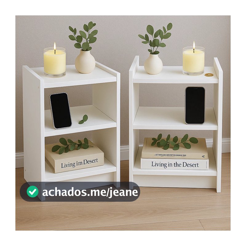 Kit com 2 Mesa de Cabeceira Criado Mudo Para Quarto Beira de Cama Decoração