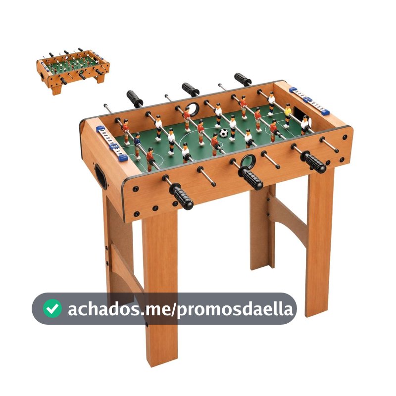 Mesa de Pebolim Infantil de Madeira Totó Brinquedo Mini Futebol de Mesa com 2 Bolinhas