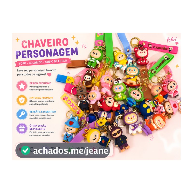 kit 3  CHAVEIRO  Top - Chaveiro 3D - Chaveiros Fofos  Modelos enviados aleatoriamente.