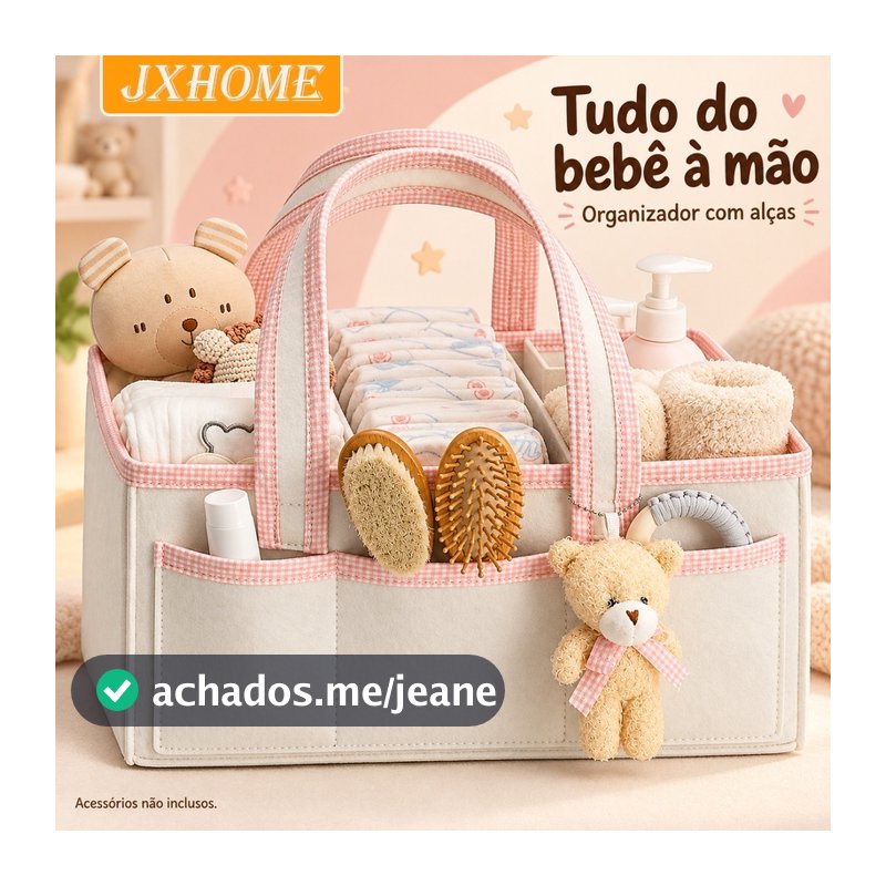 Bolsa Cesta Organizador Fralda Dobrável Peluciado Bebê Mamadeira Carrinho Maternidade Troca Trocador