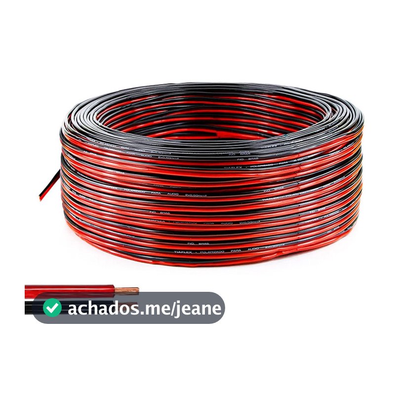 30 Metros Fio Som Automotivo Alto Falante  Bicolor 0,75mm