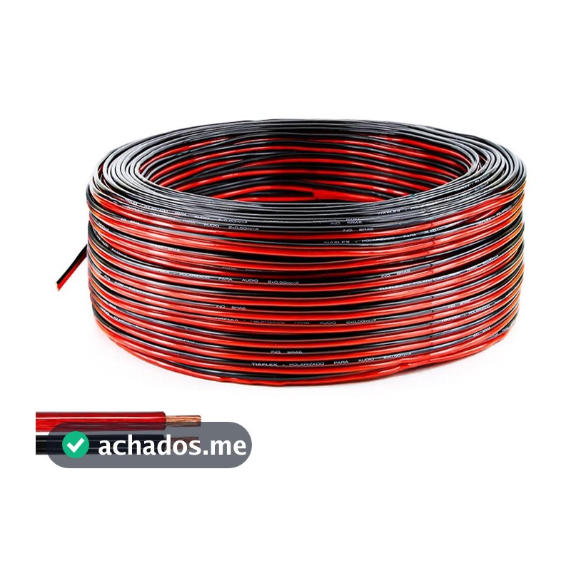 30 Metros Fio Som Automotivo Alto Falante  Bicolor 0,75mm