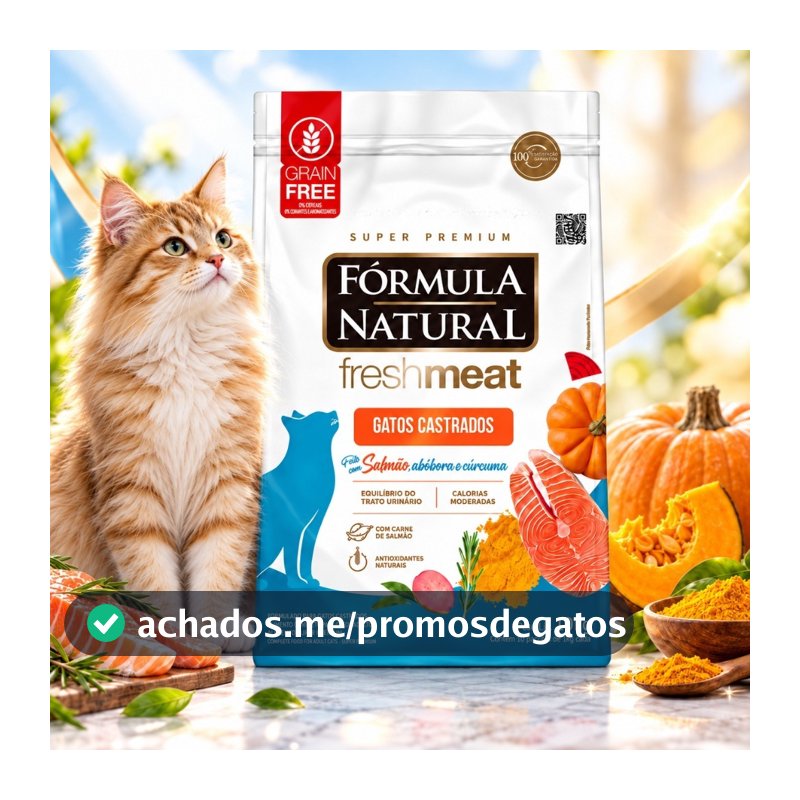 Ração Fórmula Natural Gatos Castrados Adultos Salmão 10,1kg