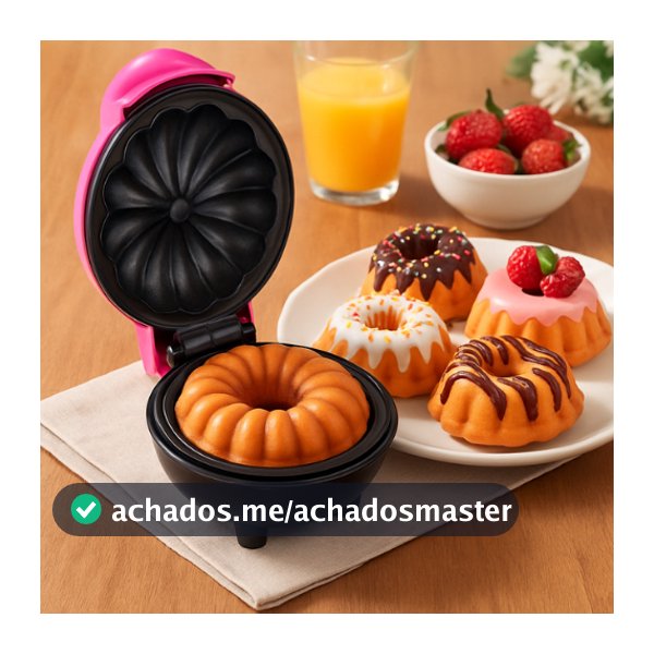 Máquina de Mini Bolos Elétrica 7 Minutos – Ideal para Cupcakes, Bolinhos e Sobremesas Rápidas COR ALEATÓRIA