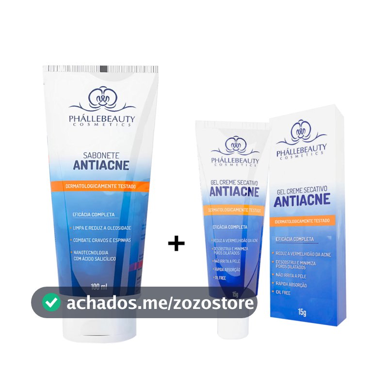 Sabonete e Gel Secativo Antiacne PhálleBeauty