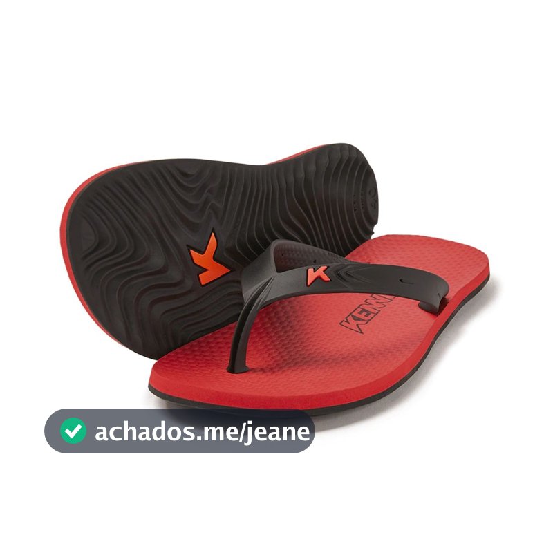 Sandália Chinelo Kenner New Summer Vermelho e Preto Original DGX04