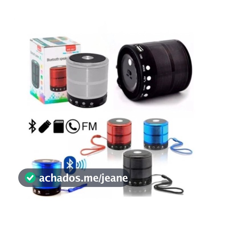 Mini Caixa De Som 3 horas 887 Portátil Bluetooth com Rádio FM SD USB Altomex Envio RÁPIDO