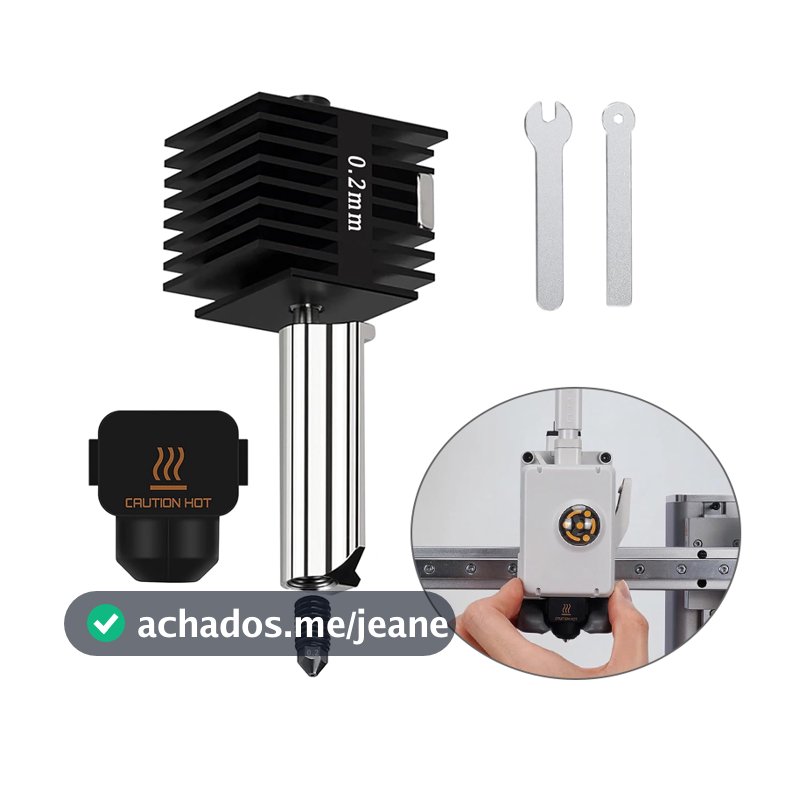 Kit de Bicos para Hotend Bambu Lab A1 / A1 Mini, 0,2mm e 0,4mm, com 2 chaves