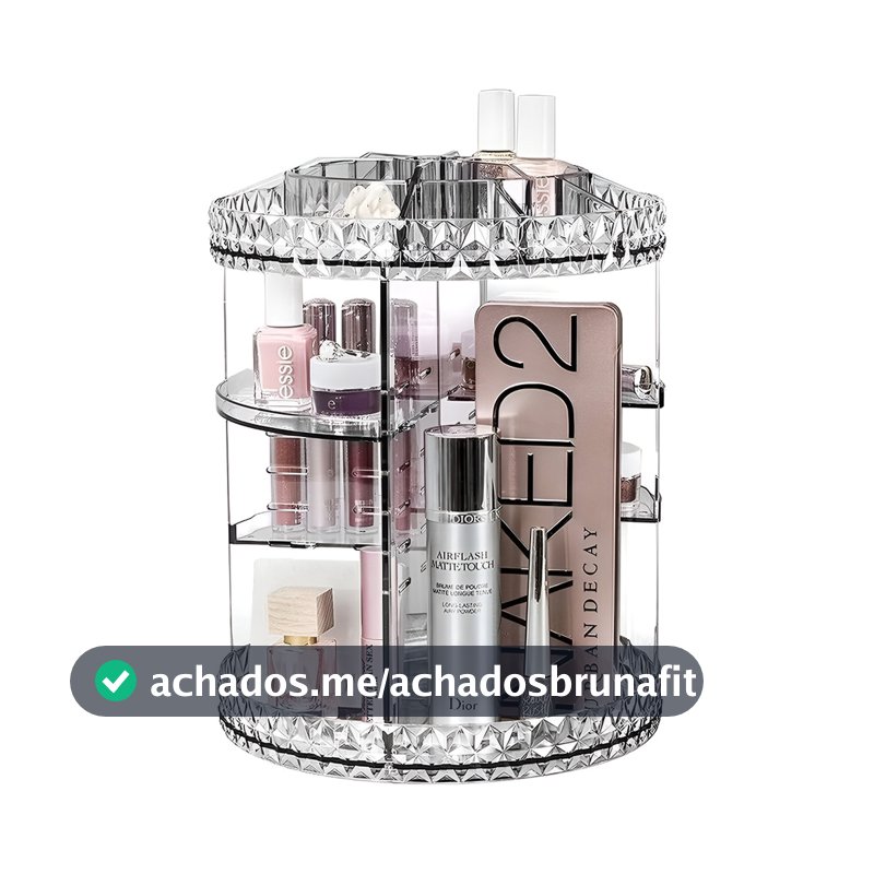 Organizador De Maquiagem Giratório 360 Multiuso Acrílico Branco