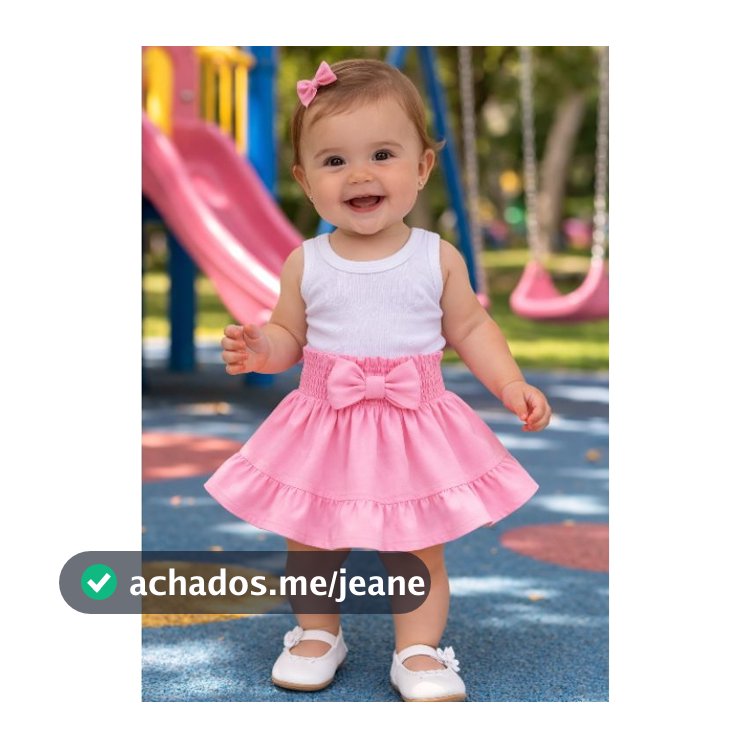 Saia De Bebê Lisa Com Laço Varias Cores e Tamanhos Do RN Ao 10