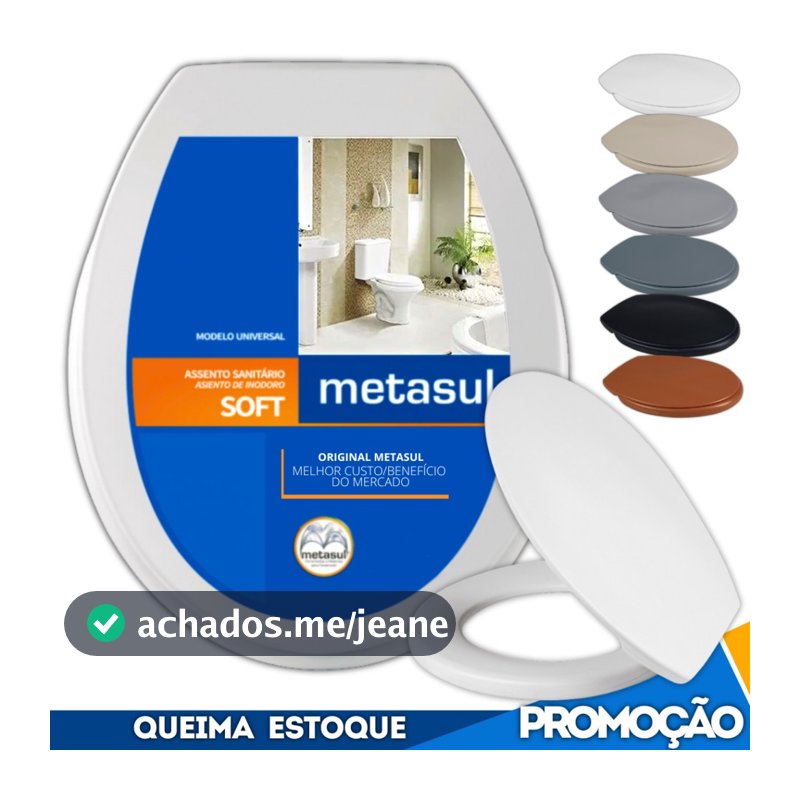 Assento Sanitário Tampa Vaso Redondo Oval Universal Basico Deca Celite Icasa Logasa Incepa Soft