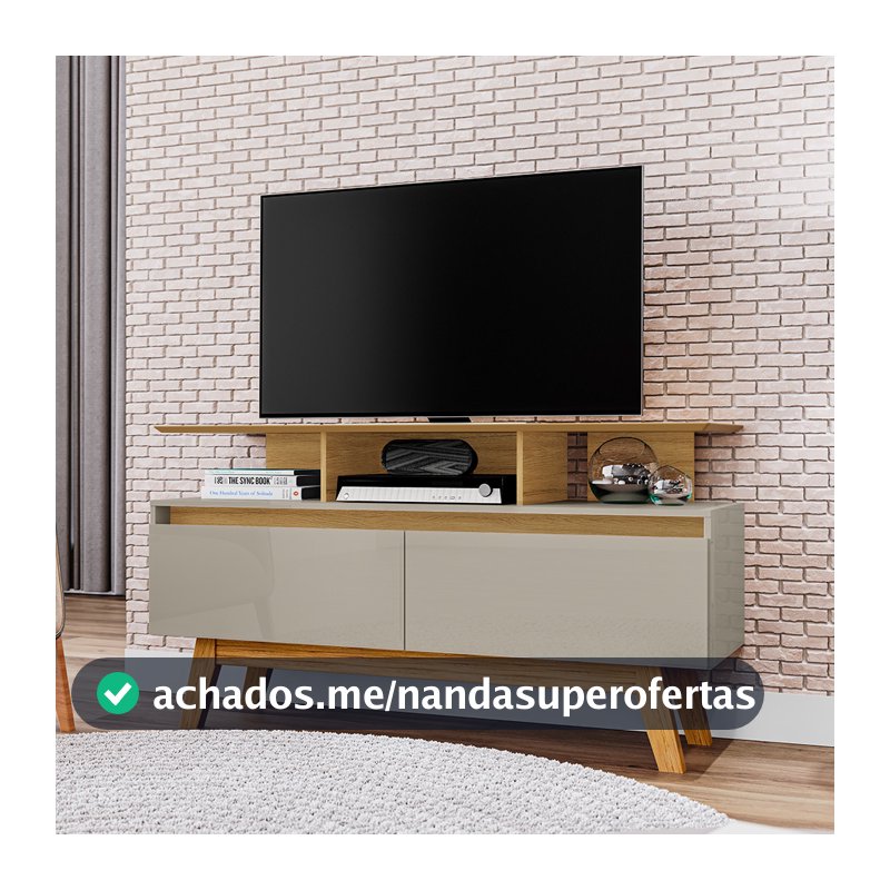 Rack Sala Rubi 1.2 para TV até 50 2 Portas Pé Madeira Macica